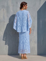 Elegant Lace Top And Fishtail Skirt Two-piece Set
