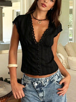 Retro Romantic Chic Sleeveless Stripe Floral Art Casual Top