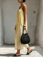 Women's Pleated Spaghetti Strap Maxi Dress