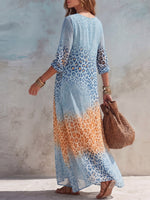 Vintage Art Comfortable Fabrics Patchwork Chiffon Dress