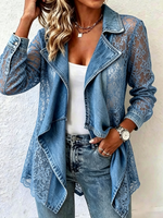 Women's Lace Waterfall Collar Cardigan Jacket