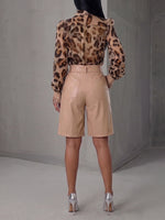 Stylish And Casual Eco-friendly Leather Shorts