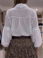 Casual Linen-cotton Shirt With Lace-trim Paneling