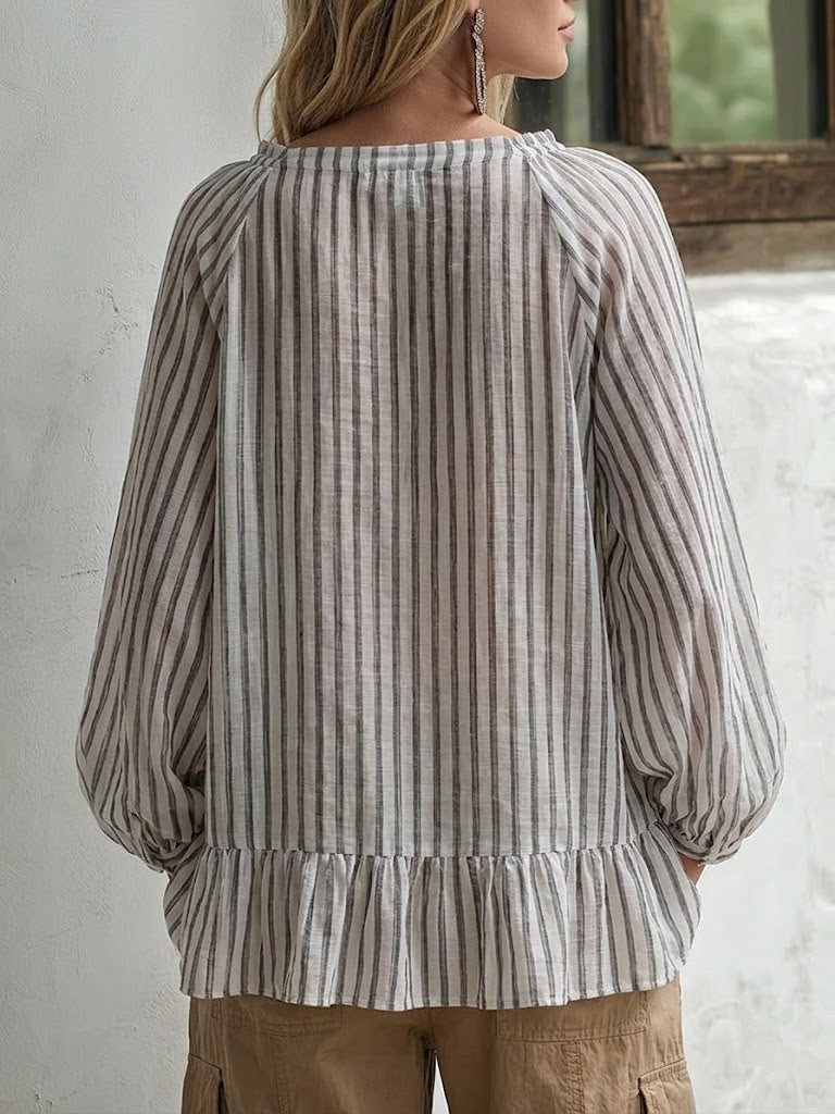 Relaxed-fit Striped Linen-cotton Shirt