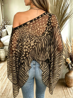 Women's Off-Shoulder Animal Print Blouse