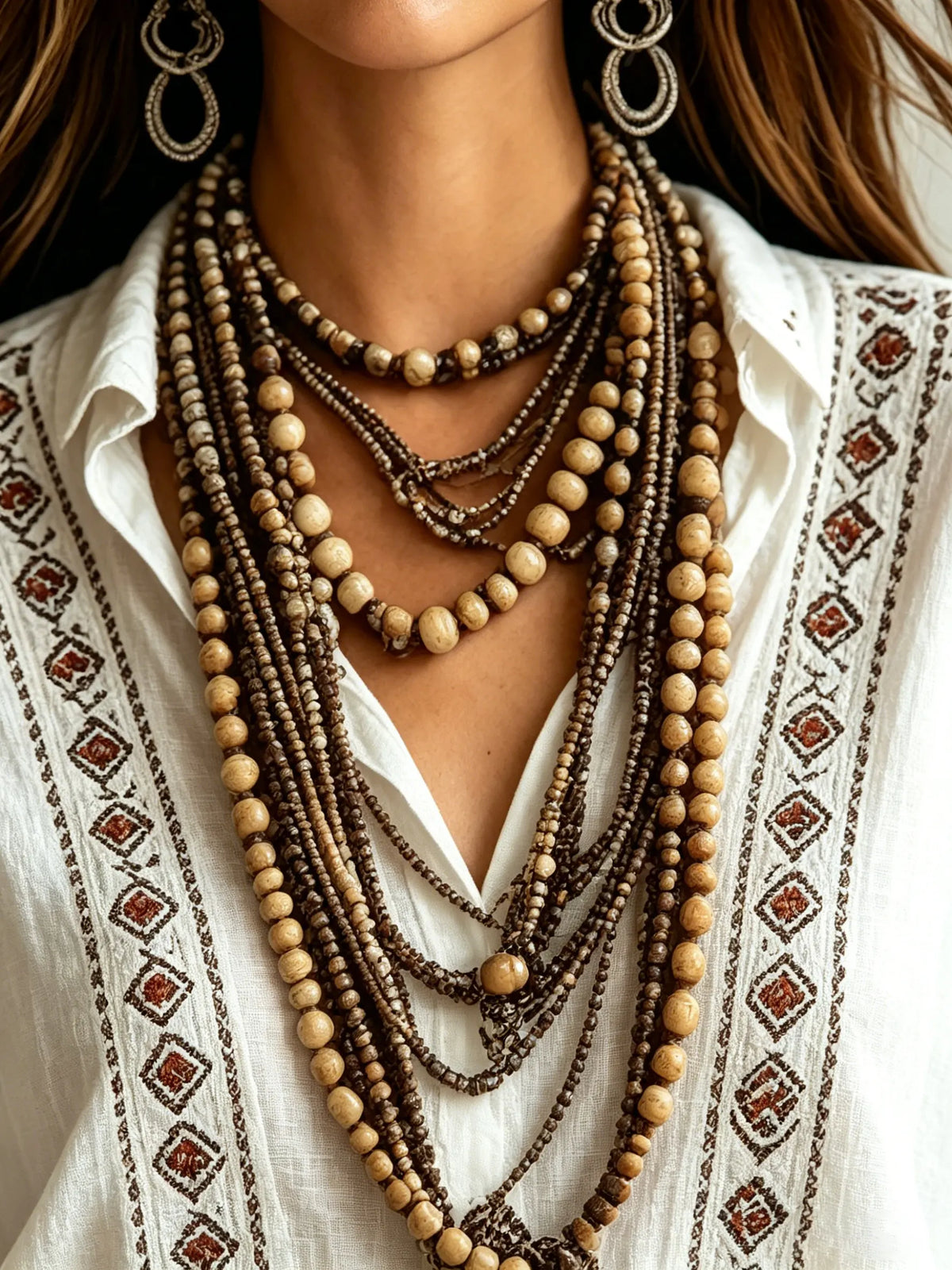 Women's Button-Down Boho Blouse